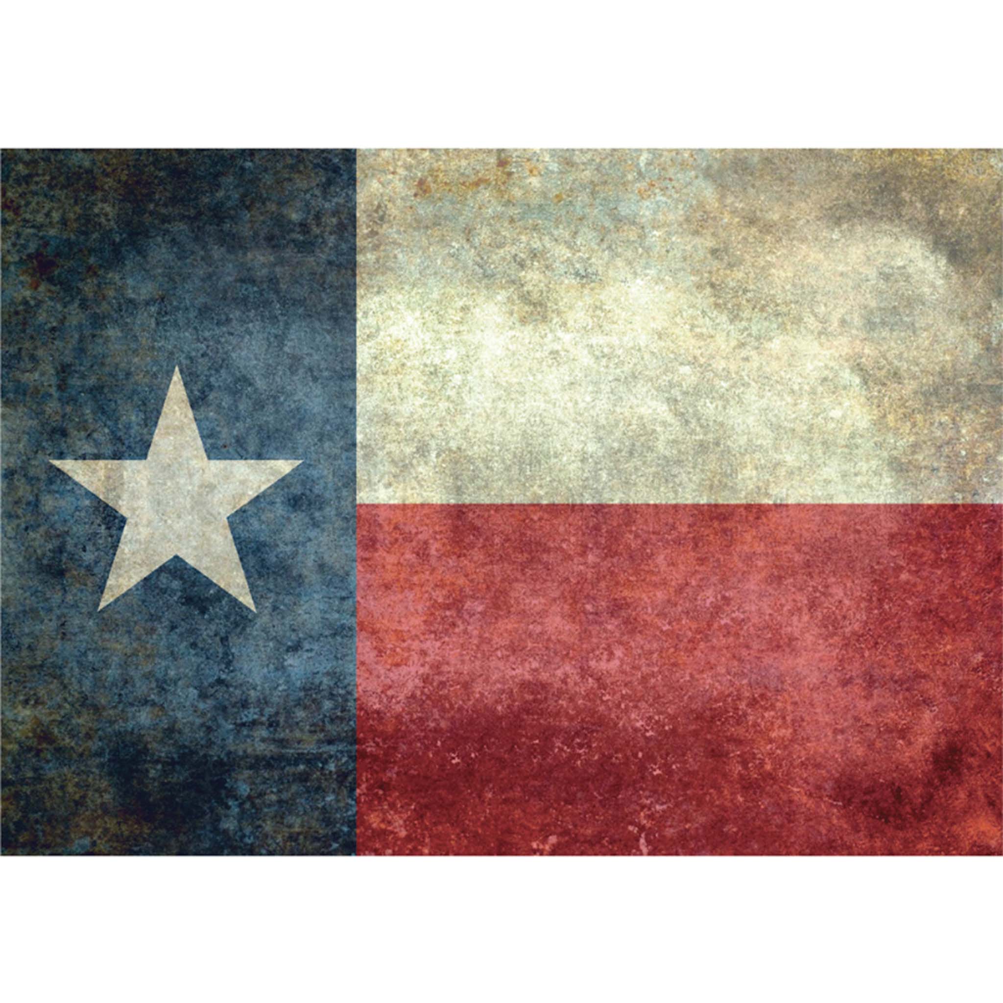 A1 fiber paper that features a distressed Texas flag. White borders are on the top and bottom.