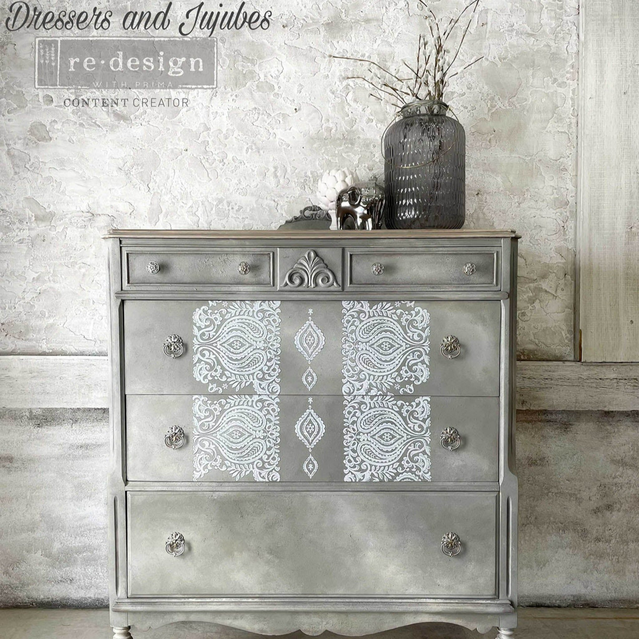 White Engraving Furniture Transfer