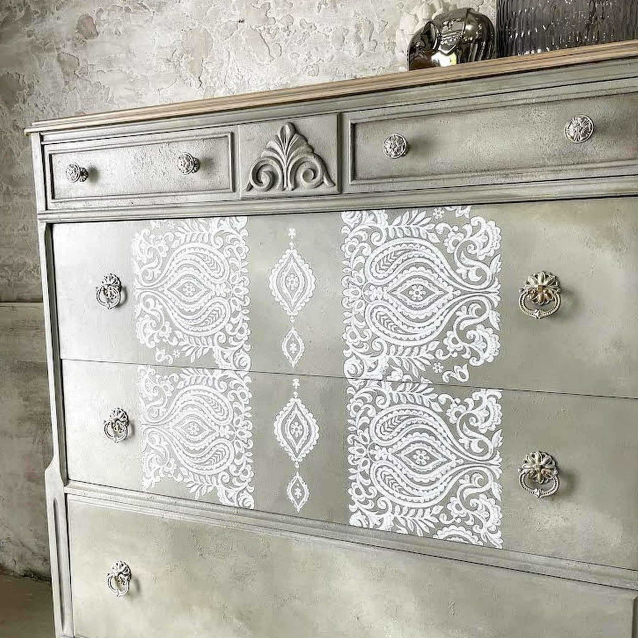 White Engraving Furniture Transfer