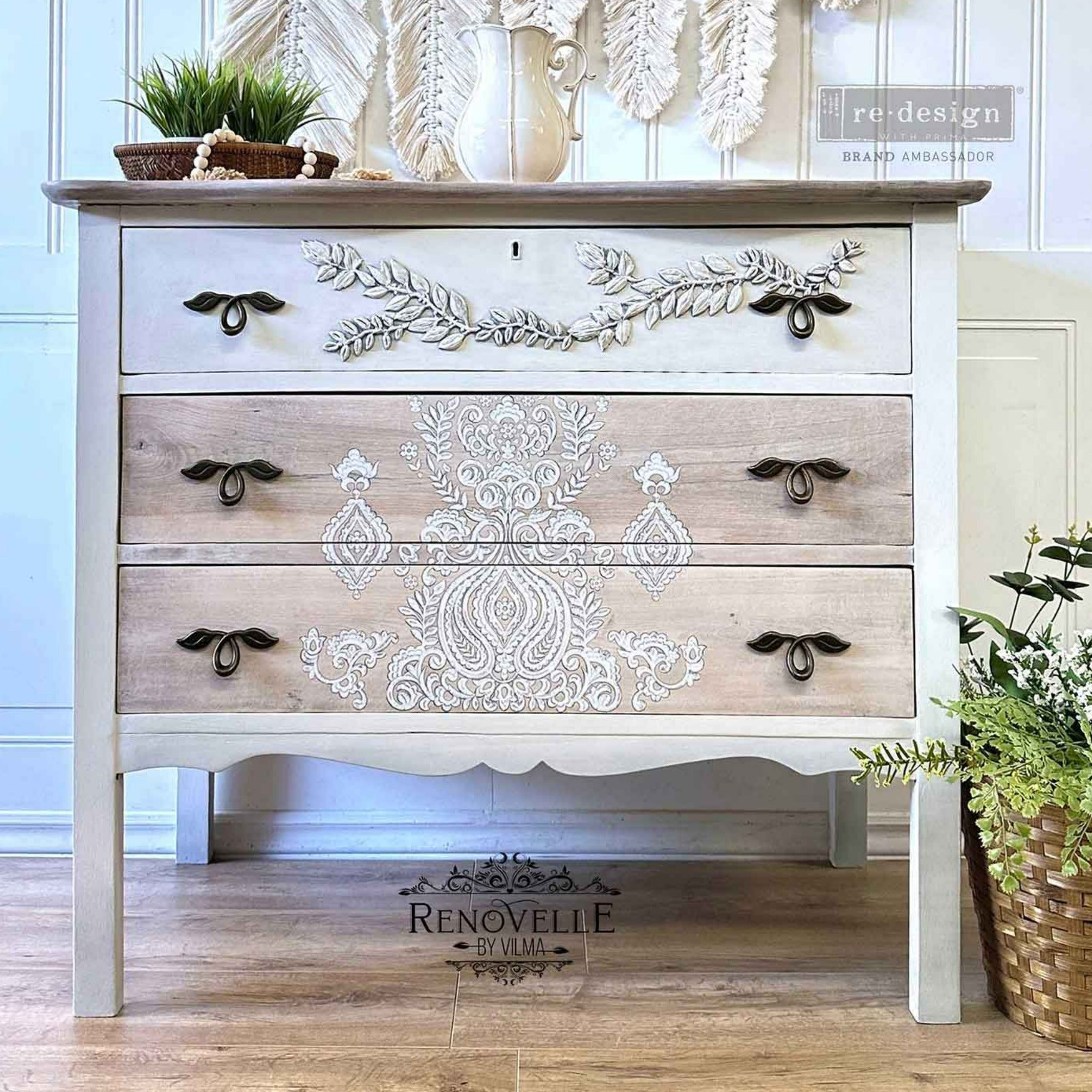 White Engraving Furniture Transfer