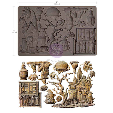 Halloween-themed silicone mold with various intricate designs on a white background.