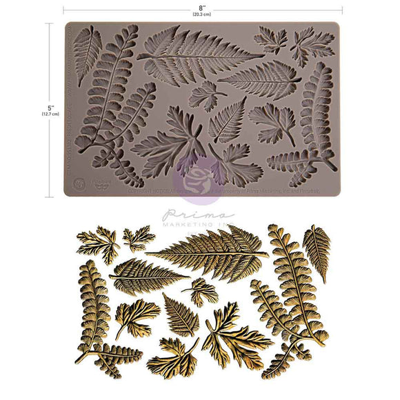 Bronze leaf-shaped mold with measurements and 'Prime' branding on a white background