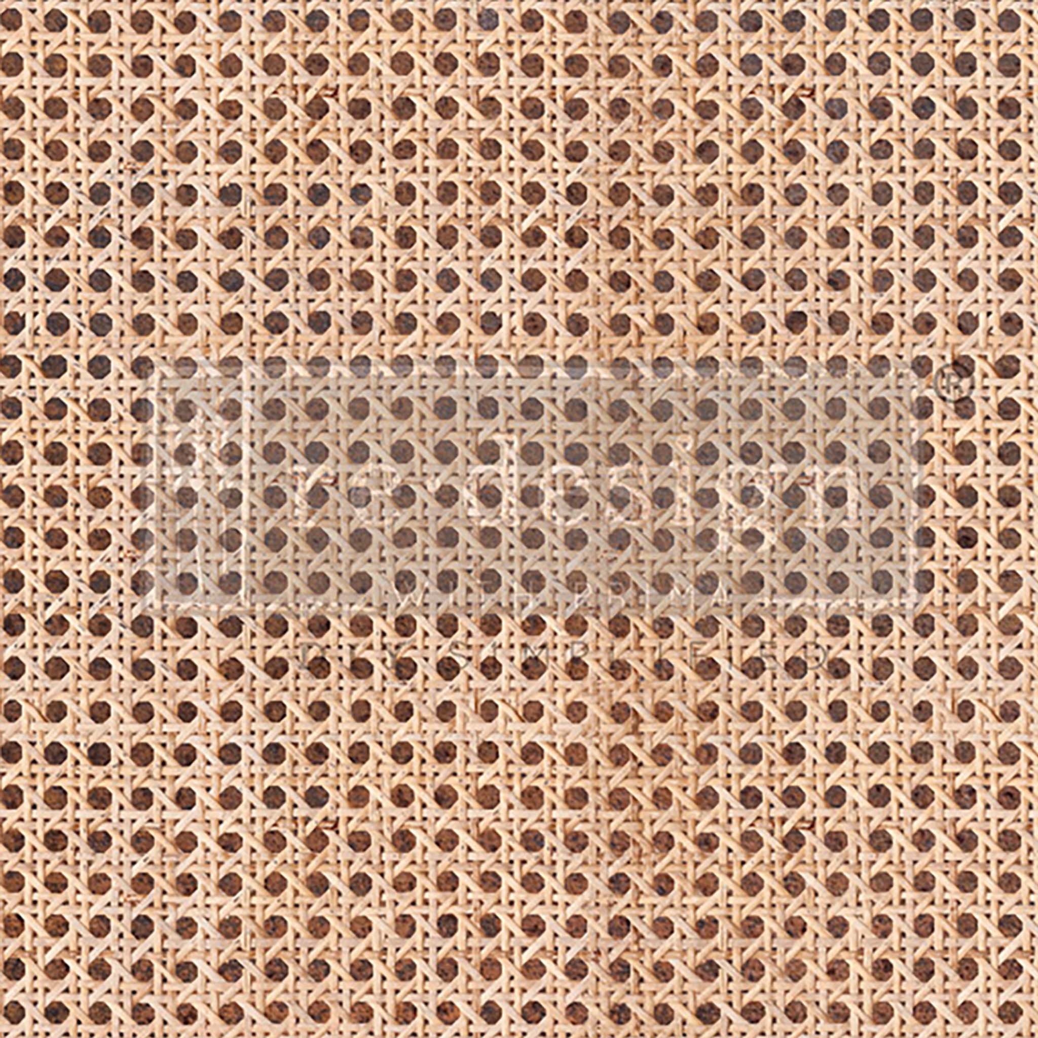 Close-up of a tissue paper design that features cane rattan.