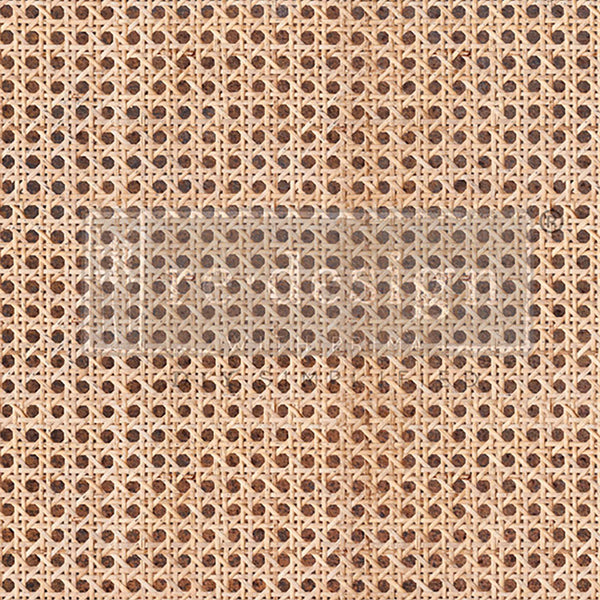 Close-up of a tissue paper design that features cane rattan.