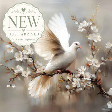 ReDesign with Prima Alabaster Grace A1 decoupage paper close-up with white dove, blossoms, and soft neutral background