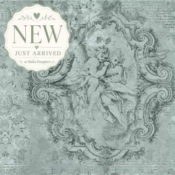 ReDesign with Prima Jardin des Cherubins decoupage paper with vintage cherubs, scrollwork, and aged texture