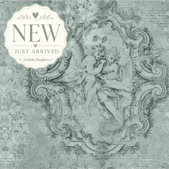ReDesign with Prima Jardin des Cherubins decoupage paper with vintage cherubs, scrollwork, and aged texture