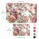 Dusty Velvet Mauve decoupage paper size guide with 30 inch and 16.5 inch sheets and soft mauve color palette