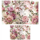 Dusty Velvet Mauve decoupage paper set showing the same rose design in two coordinating sheet sizes
