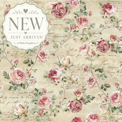 ReDesign with Prima Timeless Charm rose decoupage paper set with soft pink roses, vintage script, and romantic cottage style