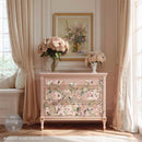 ReDesign with Prima Blush Harmony floral transfer on dresser front with soft blush and white blooms