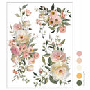 ReDesign with Prima Blush Reverie 8.5x11 floral furniture transfer sheet with rose clusters and leafy stems