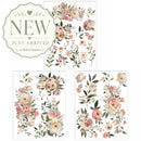 ReDesign with Prima Blush Reverie rub-on transfer set with three 8.5x11 floral transfer sheets in blush pink, cream, and green
