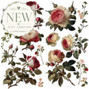 ReDesign with Prima Midnight Rose rub-on transfer with vintage pink and cream rose designs, 6x12 set of 3 sheets