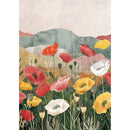 ReDesign with Prima Impression of Poppies A3 fiber decoupage paper, meadow poppies with soft landscape background
