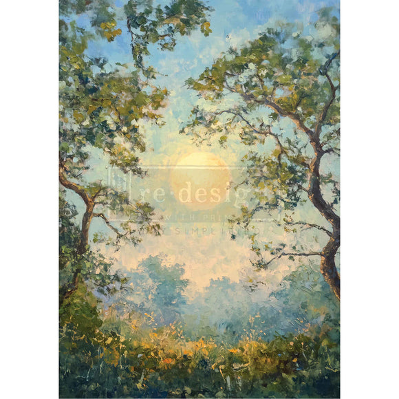 ReDesign with Prima Timeless Canopy A3 fiber decoupage paper full sheet woodland canopy landscape design