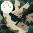ReDesign with Prima Grace in Flight decoupage paper with white cranes, lotus flowers, and moody teal botanical background