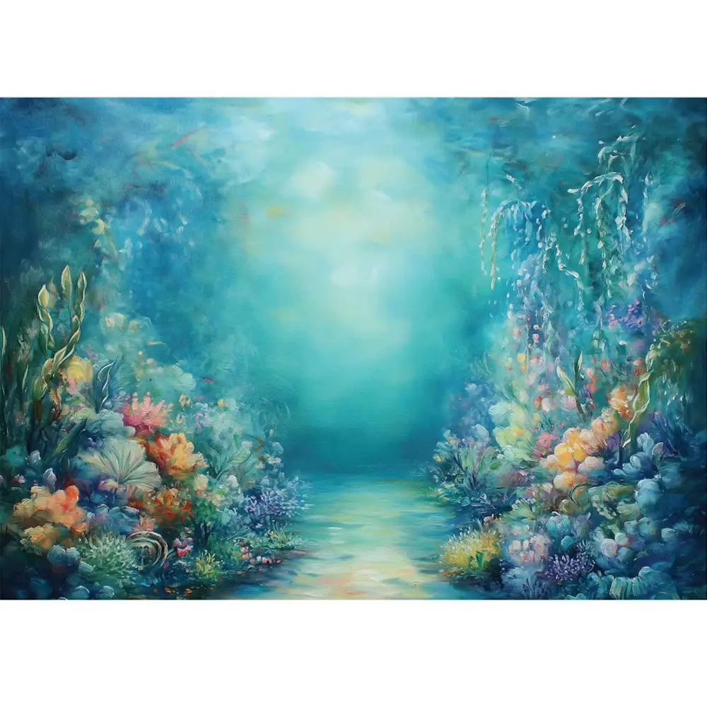 A1 fiber paper featuring a blue underwater scene where bright coral reefs line a winding underwater pathway.