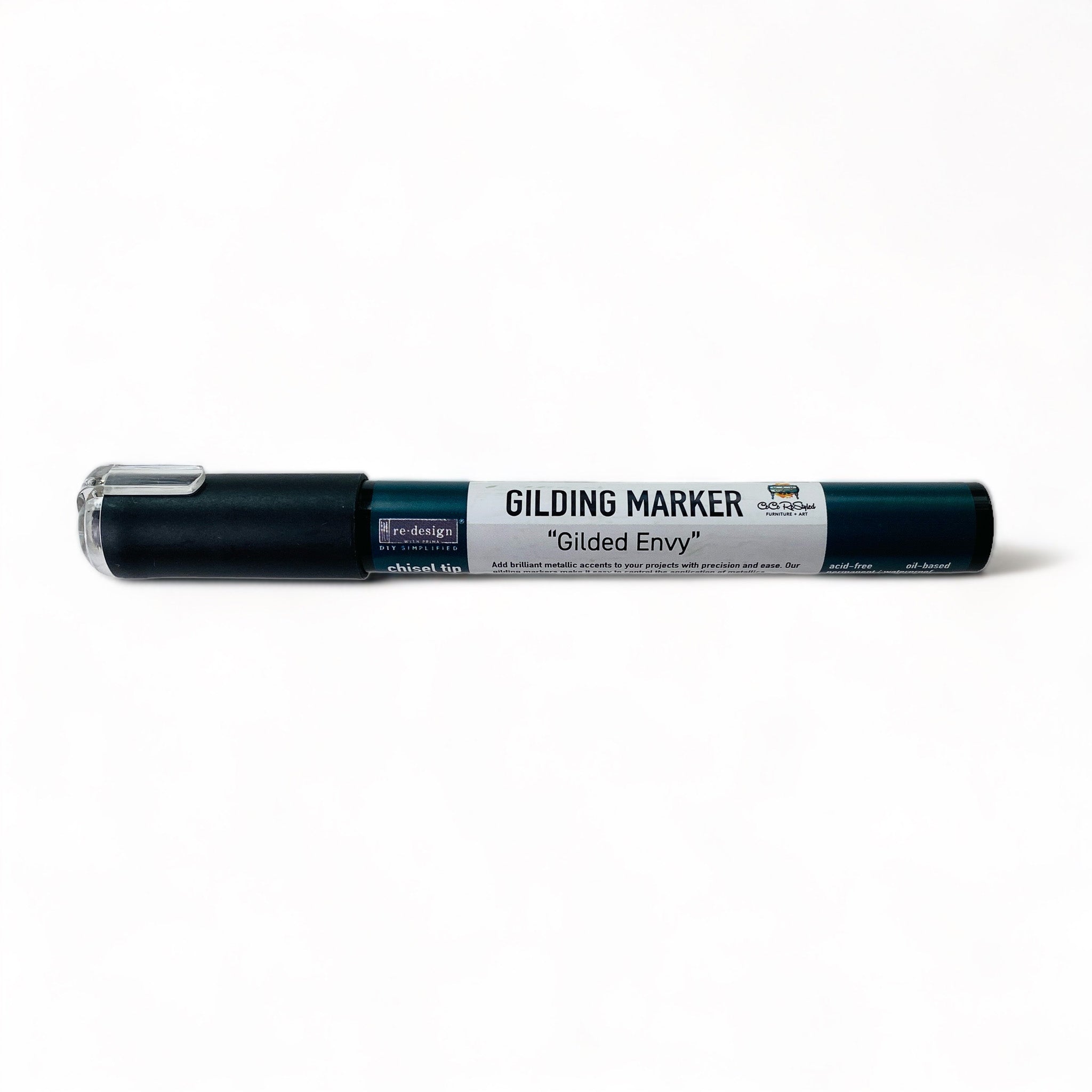 ReDesign with Prima's Gilded Envy Gilding Marker is against a white background. This is a gold metallic paint marker.