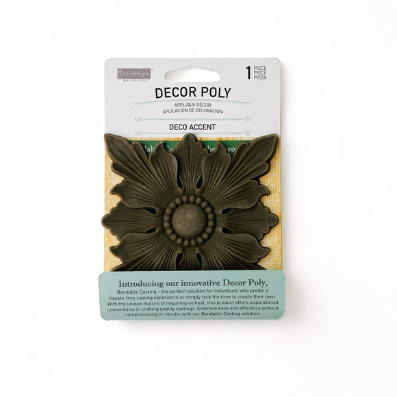 A package of ReDesign with Prima's Deco Accent Decor Poly Casting bendable furniture applique is against a white background.