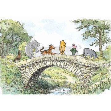 Full ReDesign with Prima Willowmist Meadow A3 fiber decoupage paper sheet with countryside landscape and stone bridge scene