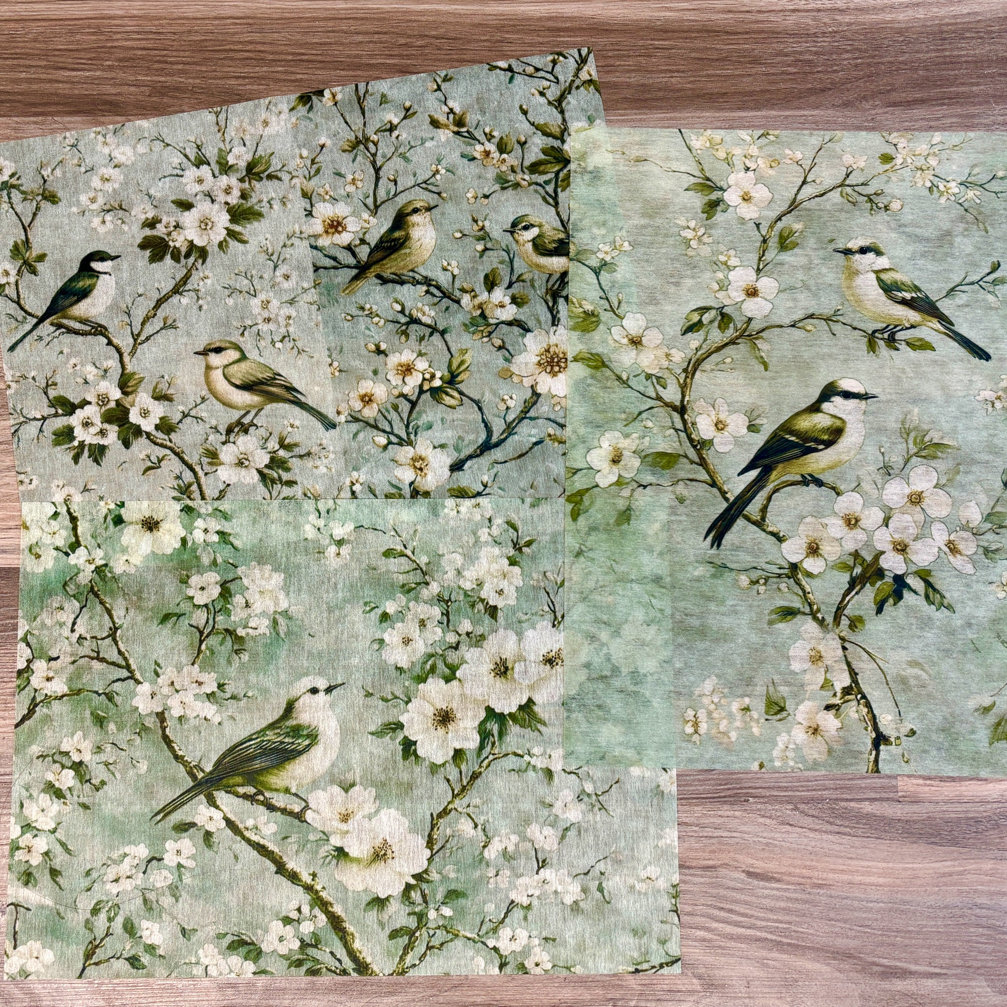 Exclusive Chirping Bliss A3 Fiber Decoupage Papers (3 Pack) - Limited Edition