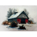 A3 fiber paper featuring a quiet snow covered barn.