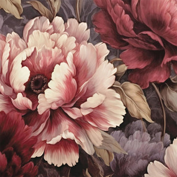 Close-up of an A1 fiber paper featuring deep pink and blush flowers with soft green beige leaves create an exclusive. 