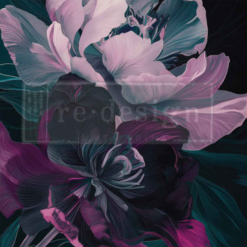 Colorful floral design with a dark background