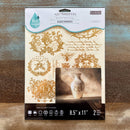 A package of ReDesign with Prima's Gilded Memories H2O water transfers is against a wood background.
