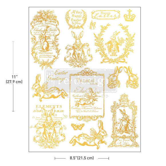 Gilded Spring water slide transfer sheet layout showing size 8.5x11 inches (21.5 x 27.9 cm)
