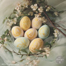 ReDesign with Prima Gilded Spring H2O water slide transfers applied to pastel Easter eggs with gold bunny designs