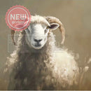 ReDesign with Prima Hillside Grazing A3 fiber decoupage paper featuring a horned ram in a soft golden meadow