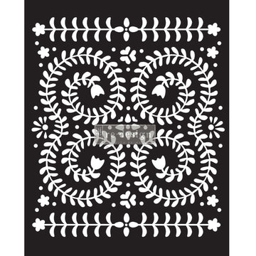 ReDesign with Prima Elegant Vine stencil 9x12 reusable mylar stencil with leafy wreaths and border details