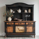 Mockup of ReDesign with Prima Pasture Dreams A3 fiber decoupage paper applied to a cabinet door on a farmhouse hutch