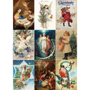 Collection of vintage Christmas cards featuring various holiday scenes and characters.