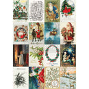 Collage of vintage Christmas cards featuring Santa Claus, wreaths, and winter scenes.
