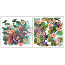 Two sheets of rub-on transfers featuring colorful koi and Siamese fighting fish surrounded by lily pads and orange and purple flowers.