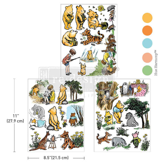Honeyfern Hollow rub-on transfer dimensions 8.5x11 inches per sheet, 3-sheet middy set