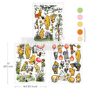 Mapleberry Glen rub-on transfer size 8.5x11 inches with Hue Harmony color palette and whimsical storybook designs