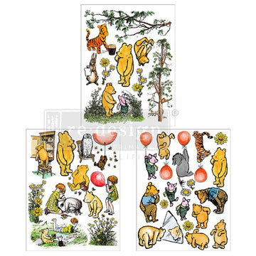 Mapleberry Glen storybook furniture transfer by ReDesign with Prima - 3 sheets 8.5x11 with balloons and whimsical character scenes