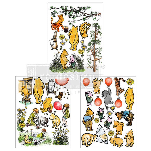 Mapleberry Glen storybook furniture transfer by ReDesign with Prima - 3 sheets 8.5x11 with balloons and whimsical character scenes