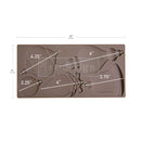 Silicone mold with dimensions labeled on a white background