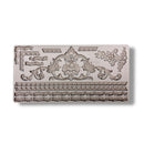 Decorative rectangular silicone mold with intricate patterns on a white background