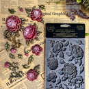 Rosewood Romance silicone mold packaging with painted pink rose and green leaf castings for furniture decor and crafts