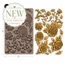 ReDesign with Prima Rosewood Romance 5x8 deep silicone mold with roses, leaves, flourishes and gold resin castings