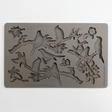 ReDesign with Prima Whispers of Wings 5x8 silicone mold showing bird and branch cavities