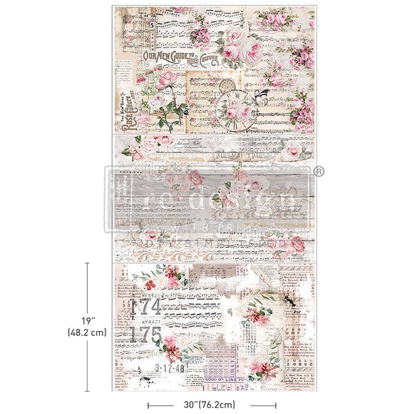 Shabby Chic Sheets Tissue Decoupage Papers (3 Pack) - Limited Edition