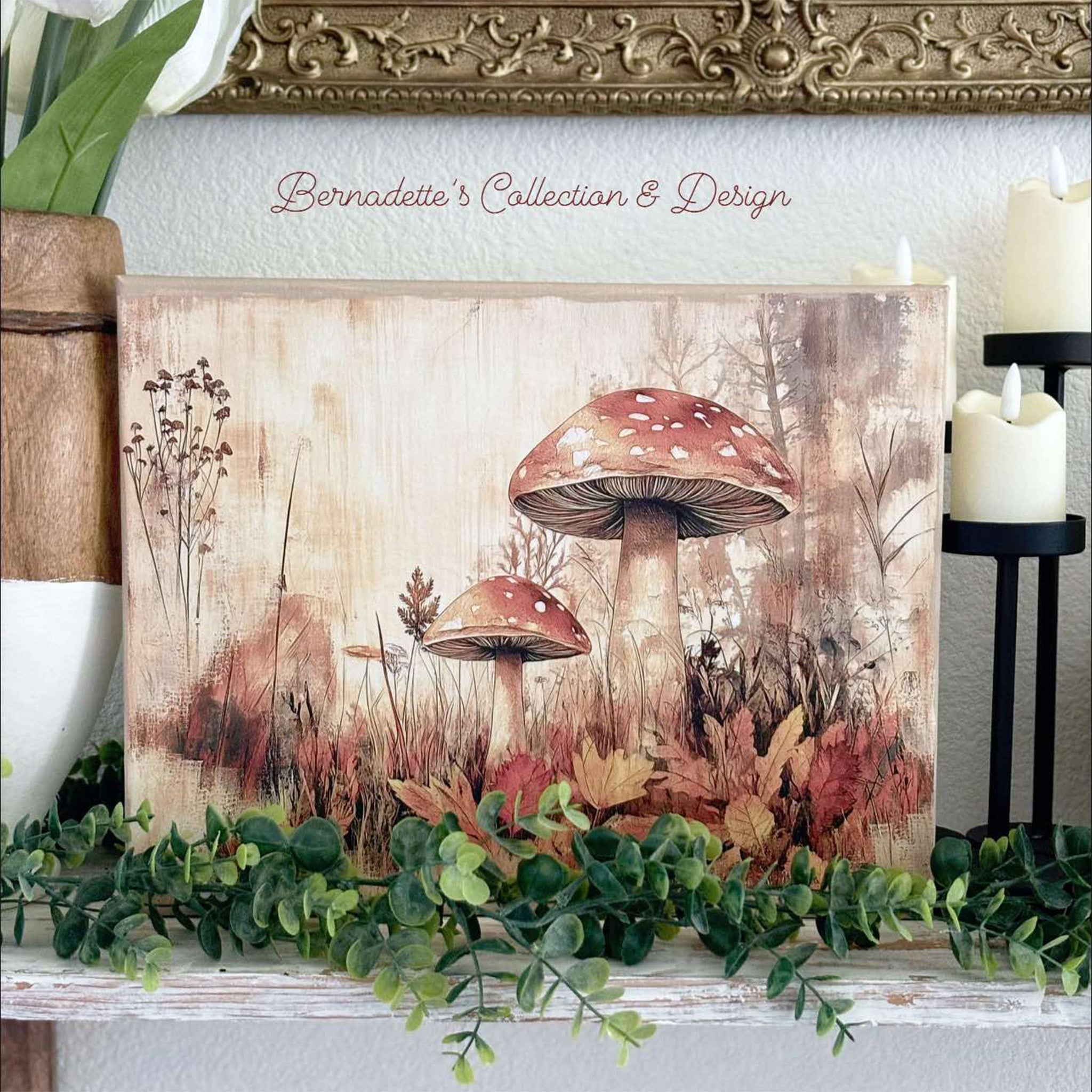 Fall Mushrooms Tissue Decoupage Paper - 0