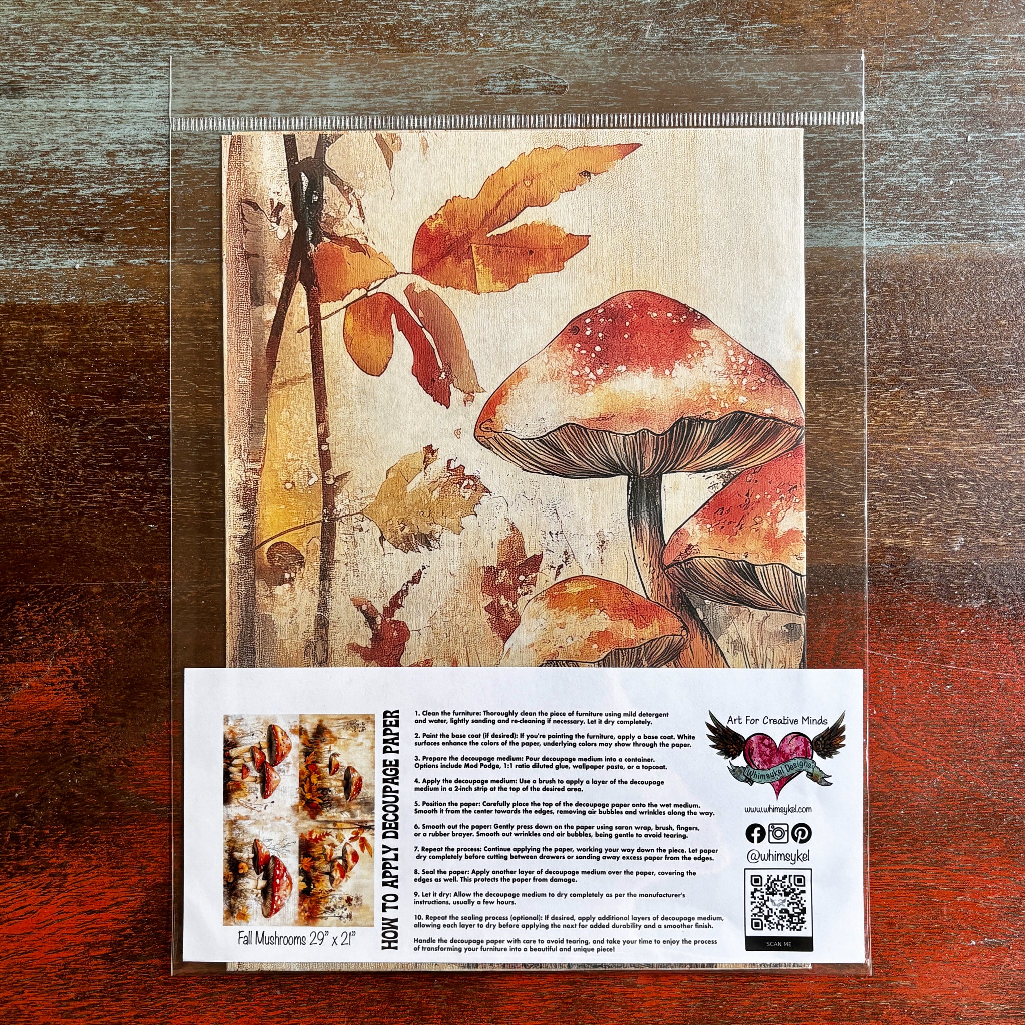 Fall Mushrooms Tissue Decoupage Paper